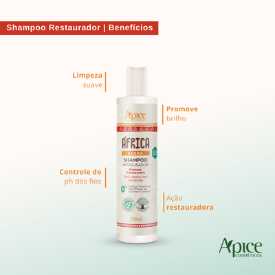 Kit África PH- Shampoo, Condicionador, PH Control e Creme de Pentear (4 ITENS)