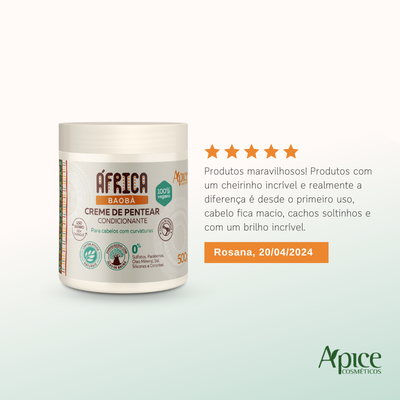 Creme de Pentear África Baobá 500g - No Poo / Low Poo - Ação Condicionante