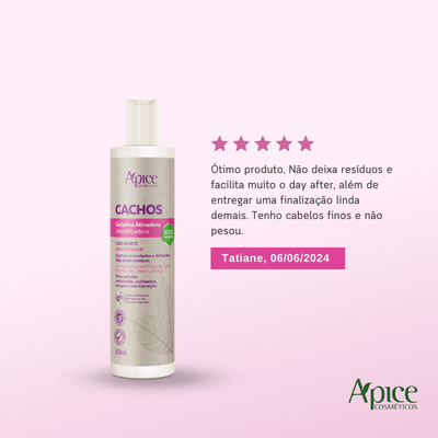 Kit Gelatina Ativadora Cachos, Mousse Cachos e Rimel Anti-frizz (3 itens)