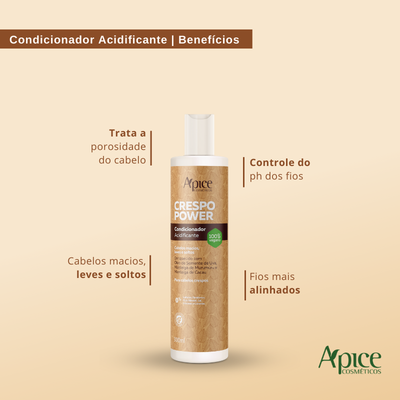 Kit Crespo PH - Shampoo, Condicionador, PH Control e Creme de Pentear (4 ITENS)