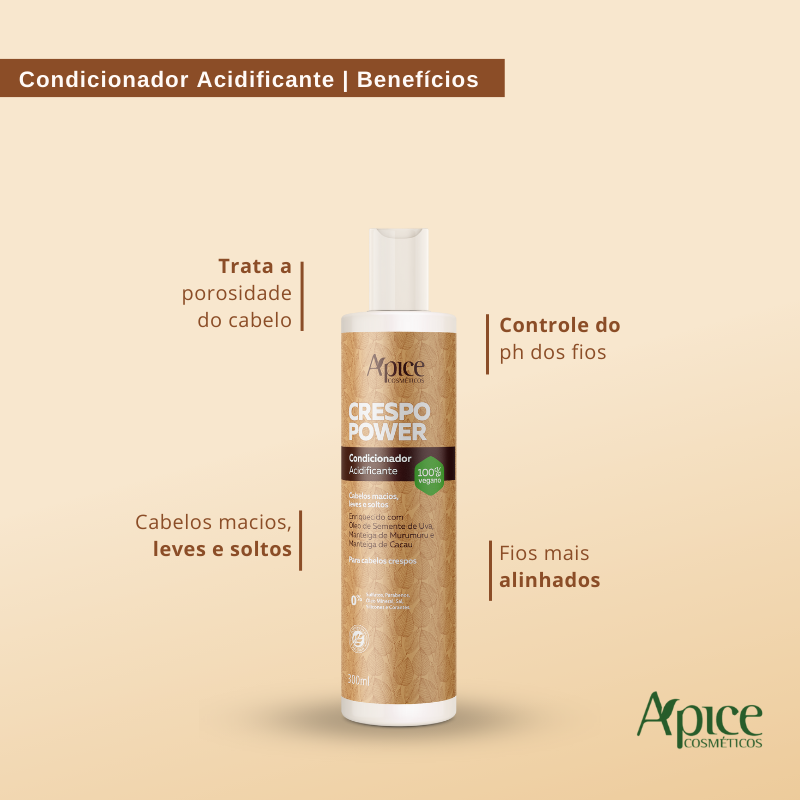 Kit Crespo Power - Shampoo, Condicionador, Creme de Pentear e Spray Finalizador (4 ITENS)