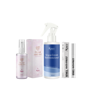 Kit Perfume Crystal Romance, Rímel Anti-frizz e Acqua Cream (3 itens)