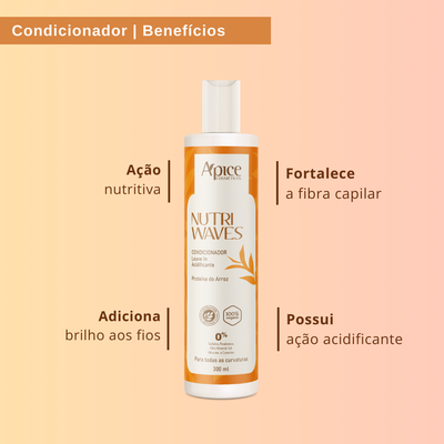 Kit Onduladas Nutri Waves - Shampoo, Condicionador, Máscara e Ativador (4 ITENS)