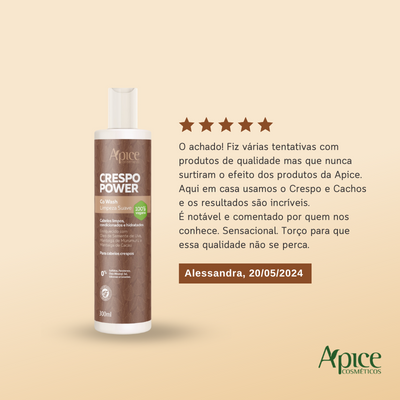 Kit Crespo Power - Co Wash, Condicionador, Gelatina, Máscara e Creme de Pentear (5 ITENS)