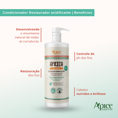 Kitão África Baobá - Shampoo, Condicionador, Gelatina, Máscara e Creme de Pentear (5 ITENS)