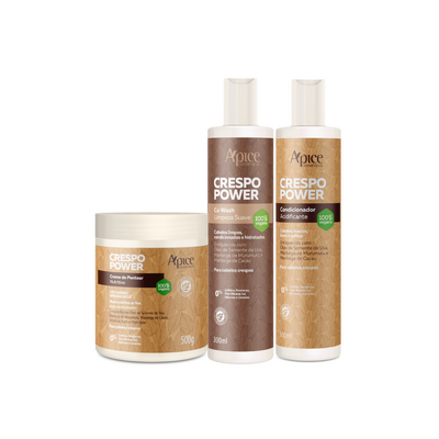 Kit Crespo Power - Co Wash, Condicionador e Creme de Pentear (3 ITENS)