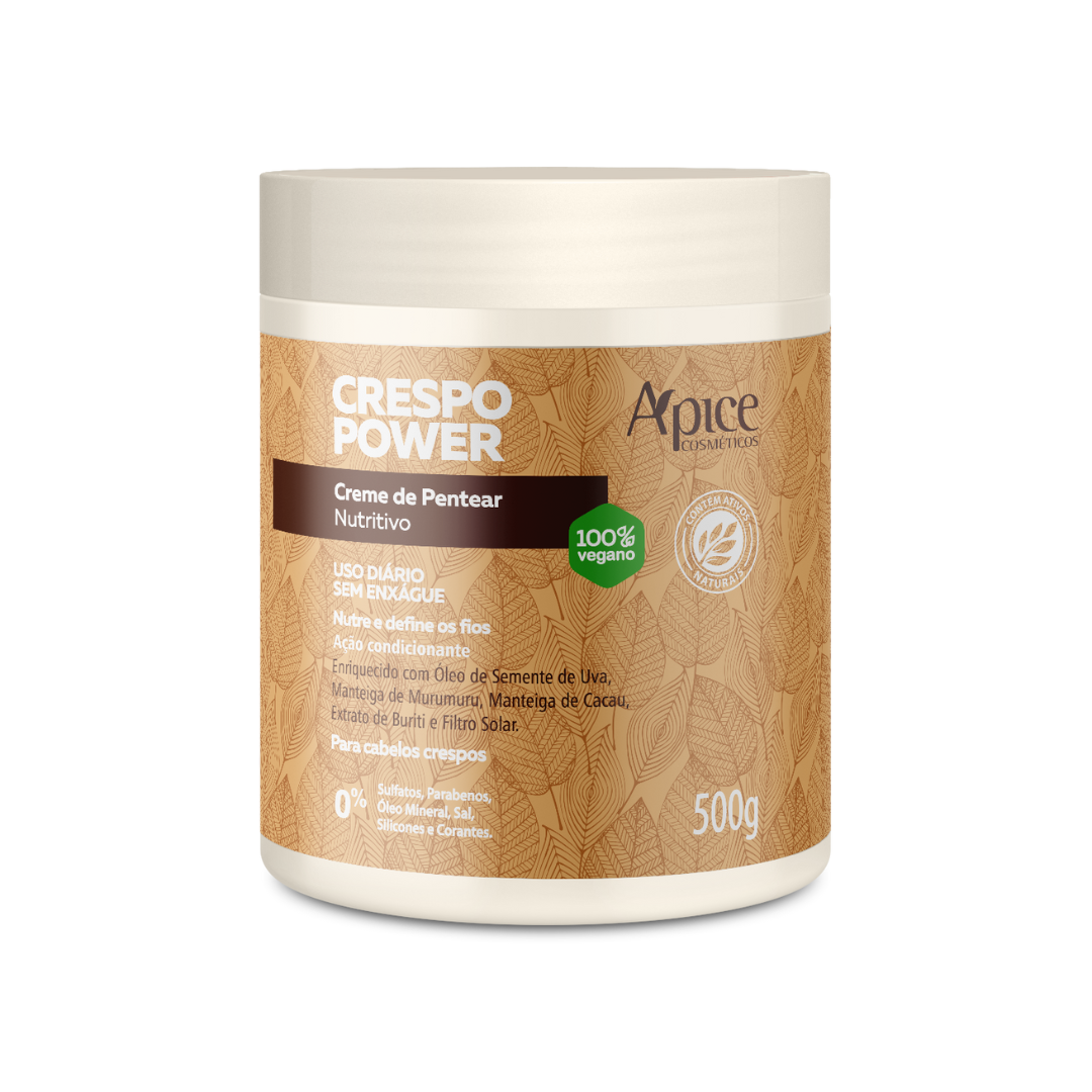 Creme de Pentear Nutritivo Crespo Power 500g - No Poo / Low Poo - Ação Condicionante