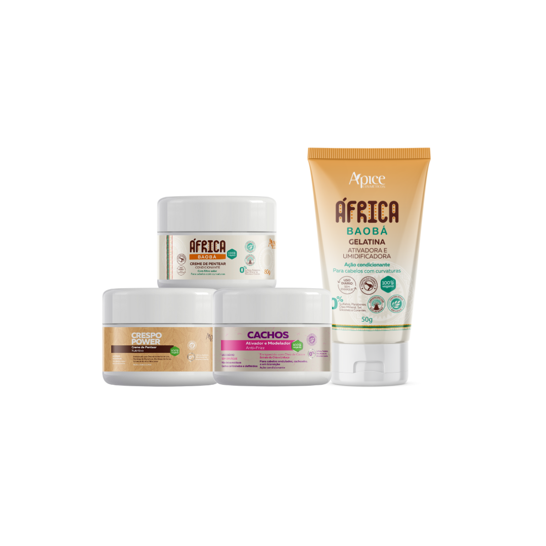 Kit Minis - Ativador, Creme e Gelatina (4 itens)