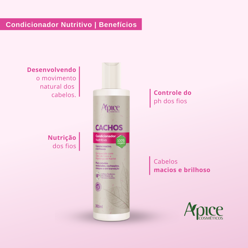 Kit Cachos - Shampoo, Condicionador, Ativador e Modelador e Spray Finalizador (4 ITENS)