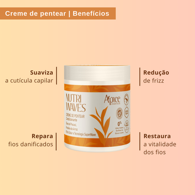 Kit Onduladas Nutri Waves - Shampoo, Condicionador, Máscara e Creme de Pentear (4 ITENS)