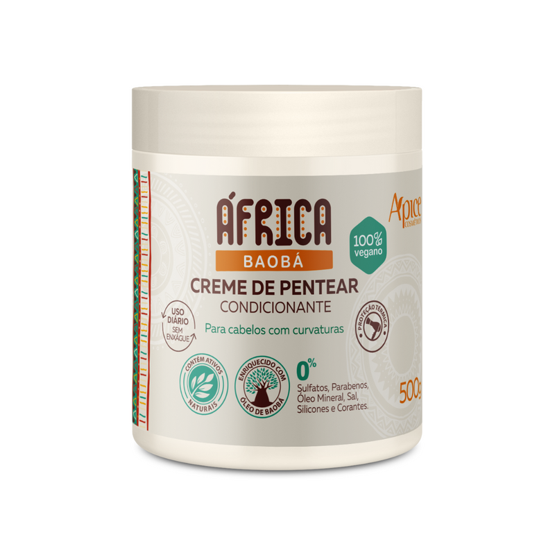 Creme de Pentear África Baobá 500g - No Poo / Low Poo - Ação Condicionante