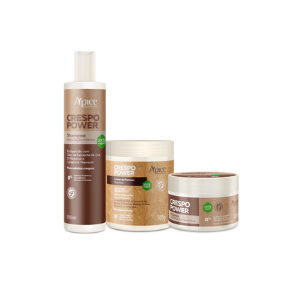 Kit Crespo Power - Shampoo, Máscara e Creme de Pentear (3 itens)