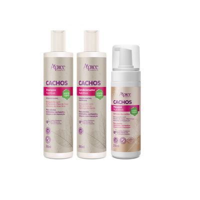 Kit Cachos - Shampoo, Condicionador e Mousse (3 ITENS)