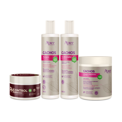 Kit Cachos PH - Shampoo, Condicionador, PH Control e Ativador (4 ITENS)