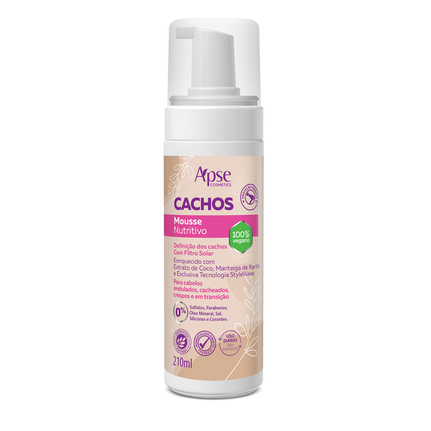 Mousse Nutritivo Cachos 210 ml - Low Poo - Ação Condicionante